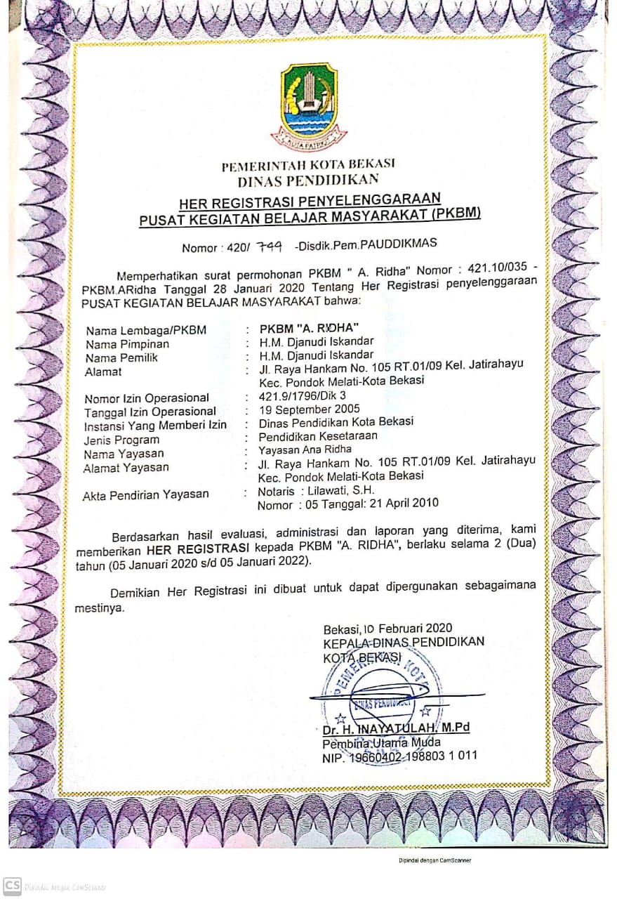 Pkbm A Ridha