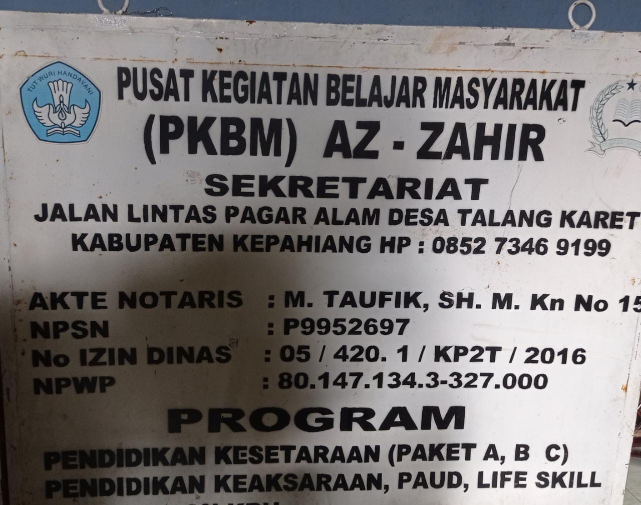 Pkbm Az Zahir