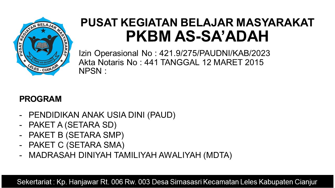 Pkbm As Saadah
